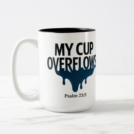 Mijn beker loopt over Psalm 23:5 Mok (Links)