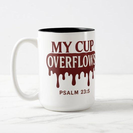 Mijn beker loopt over Psalm 23:5 Mok (Links)