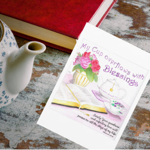 Mijn beker overstroomt op de Birthday-kaart Kaart