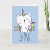 Mijn beker van de Valentijnsdag van Tea Cute Kawai Feestdagen Kaart (Voorkant)