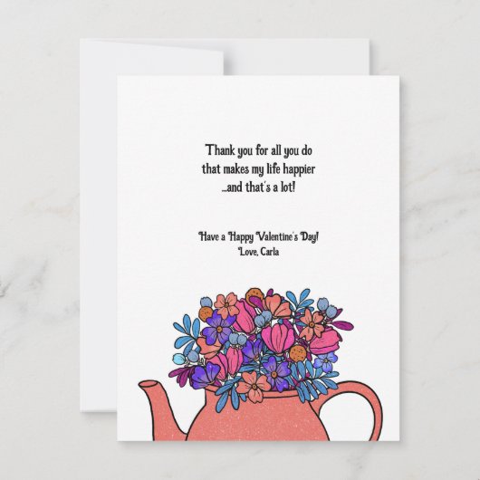 Mijn beker van Tea Afbeelding Valentijnsdag Kaart (Achterkant)