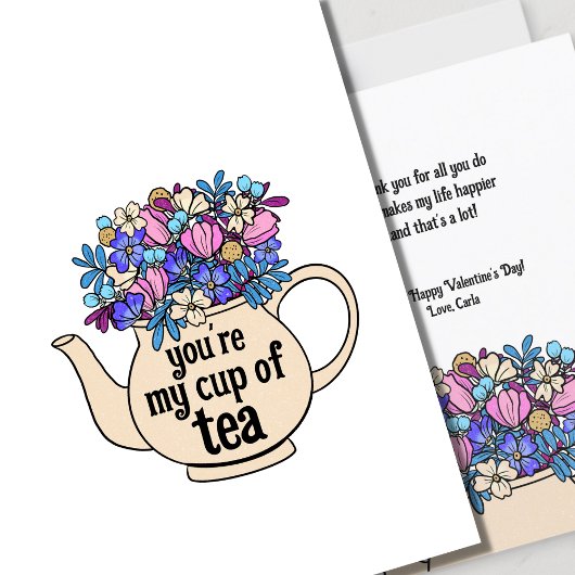 Mijn beker van Tea Afbeelding Valentijnsdag Kaart