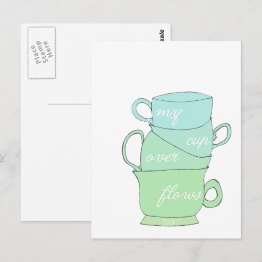 mijn bekeroverloopafbeelding mok psalm 23 briefkaart (Voorkant / Achterkant)