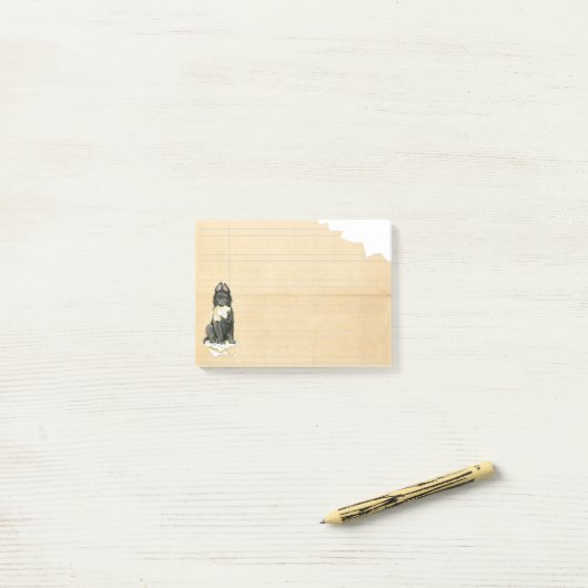 Mijn Belgische Sheepdog Ate Mijn thuiswerk Post-it® Notes (Op bureau)