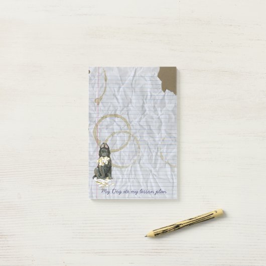 Mijn Belgische Sheepdog Ate My Lesson Plan Post-it® Notes (Op bureau)