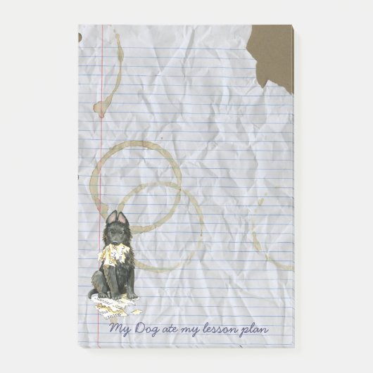 Mijn Belgische Sheepdog Ate My Lesson Plan Post-it® Notes (Voorkant)