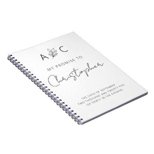 Mijn belofte belooft hem minimalistisch elegant mo notitieboek (Rechterzijde)