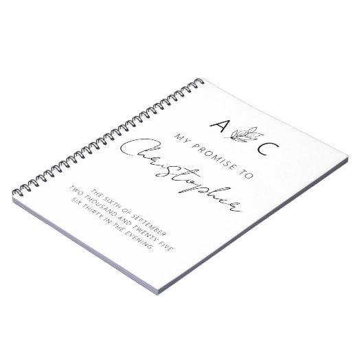 Mijn belofte belooft hem minimalistisch elegant mo notitieboek (Linkerzijde)