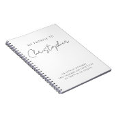 Mijn belofte belooft hem minimalistisch elegant mo notitieboek (Rechterzijde)