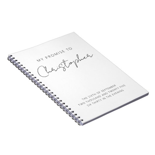 Mijn belofte belooft hem minimalistisch elegant mo notitieboek (Rechterzijde)