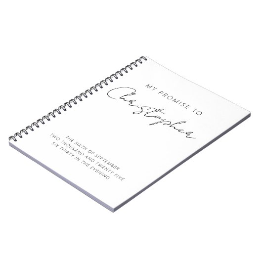 Mijn belofte belooft hem minimalistisch elegant mo notitieboek (Linkerzijde)