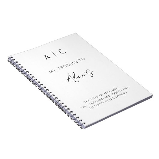 Mijn belofte haar geloften minimalistisch elegant notitieboek (Rechterzijde)