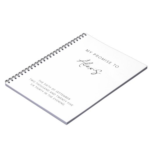 Mijn belofte haar geloften minimalistisch elegant  notitieboek (Linkerzijde)