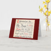 MIJN BELOFTE VAN * WARE * LIEFDE OP ONZE TROUWDAG KAART (Gele Bloem)