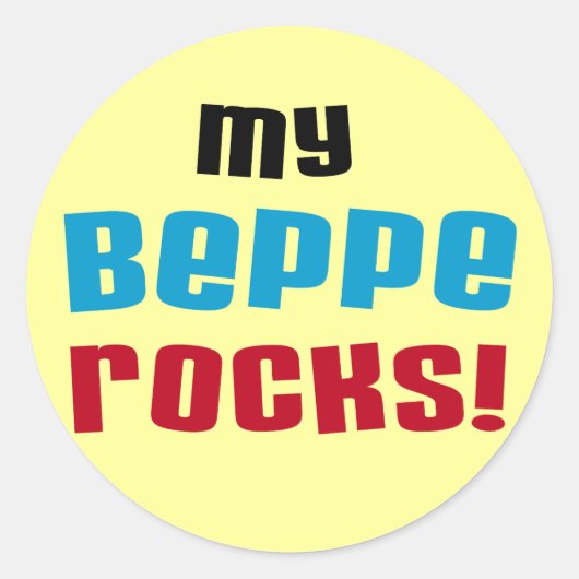 Mijn Beppe Rocks T-shirts en geschenken Ronde Sticker (Voorkant)