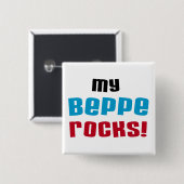Mijn Beppe Rocks T-shirts en geschenken Vierkante Button 5,1 Cm (Voorkant /achterkant)