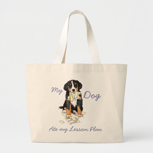 Mijn Berner Ate Mijn Lesson Plan Grote Tote Bag (Voorkant)