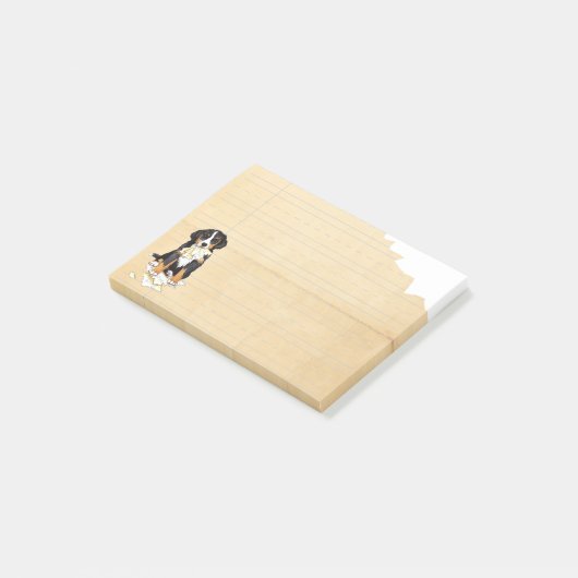 Mijn Berner Ate mijn thuiswerk Post-it® Notes (Schuin)