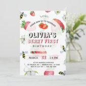 Mijn Berry Eerste Verjaardag Aardbei Verjaardag Kaart (Staand voorkant)