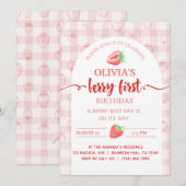 Mijn Berry Eerste Verjaardag aardbeien fruit Kaart (Voorkant / Achterkant)