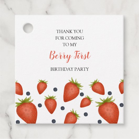 Mijn Berry First Birthday Bedankjes Labels (Voorkant)