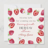 Mijn Berry First Birthday Cute Strawberry Dank je (Voorkant)