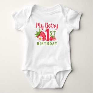 Mijn bes 1e verjaardag Cute Strawberry Romper