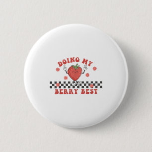 Mijn bessen aardbei motivatie geïnspireerd groovy  ronde button 5,7 cm