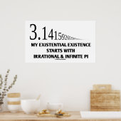 Mijn bestaan begint met irrationele pi poster (Keuken)