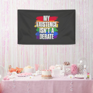 Mijn bestaan is geen debat LGBT Pride Maand Homose Spandoek