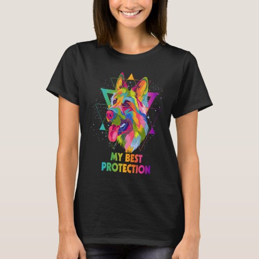 Mijn beste bescherming Duitse Herder Herder Humor T-shirt (Voorkant)