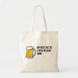 Mijn beste dieet is een biertje – Grappig drinkcad Tote Bag