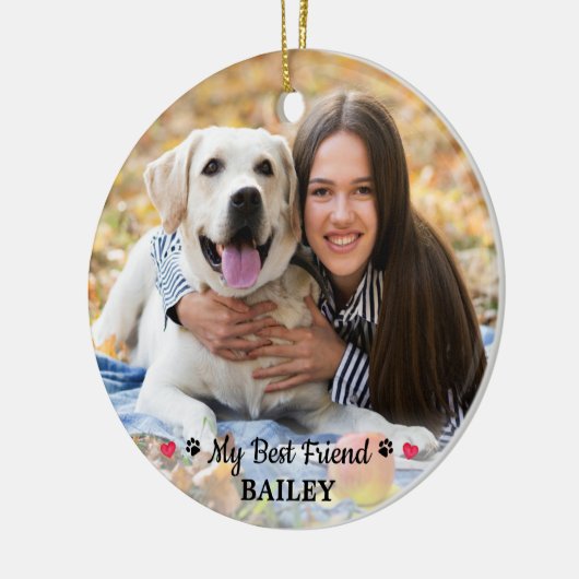 Mijn beste favoriete Hondenliefhebber - Aangepaste Keramisch Ornament (Links)