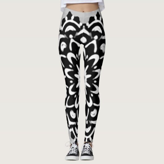 MIJN BESTE GEZELSCHAP MANDALA KUNST IN ZWARTE BLOE LEGGINGS (Voorkant)