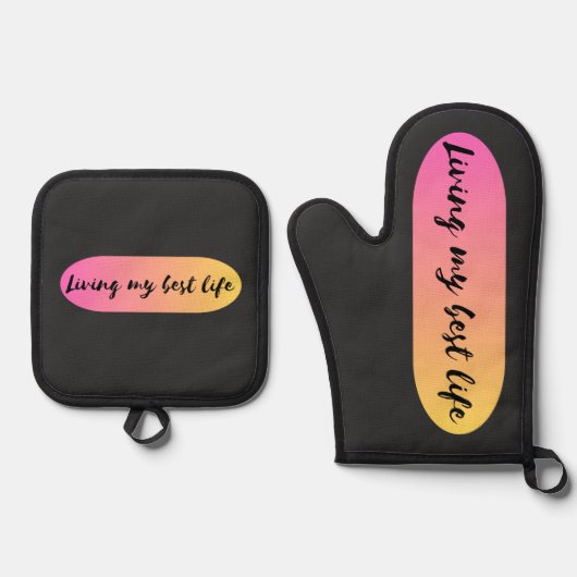 mijn beste leven ovenwant & pannenlap set (Voorkant)