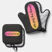 mijn beste leven ovenwant & pannenlap set (Voorkant / Achterkant)