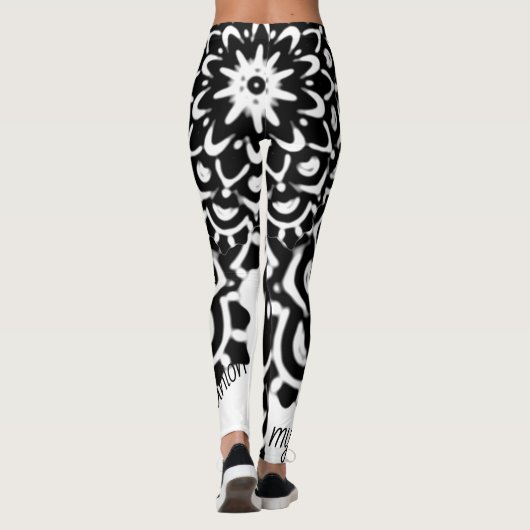 MIJN BESTE METGEZELLIGE MANDALA KUNST IN ZWARTE BL LEGGINGS (Achterkant)