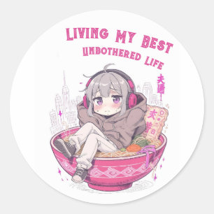 Mijn beste ongehinderde leven ronde sticker