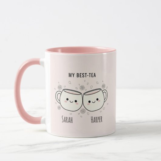 "Mijn Beste-Thee" Mooie Gepersonaliseerde Beste Vr Mok (Links)