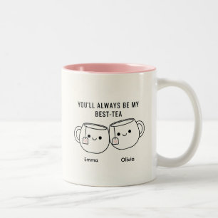 "Mijn Beste-Thee" Mooie Gepersonaliseerde Beste Vr Tweekleurige Koffiemok