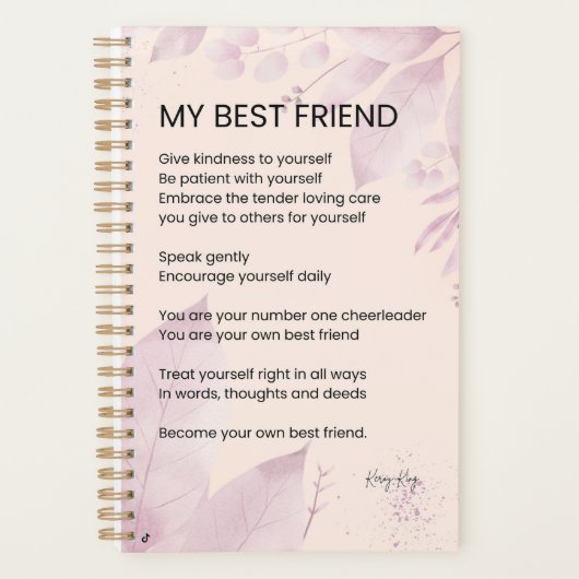 Mijn beste vriend Aanmoediging Gedicht Poëzie Planner (Voorkant)
