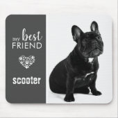 Mijn beste vriend B&W Pet Foto gepersonaliseerd Muismat (Voorkant)