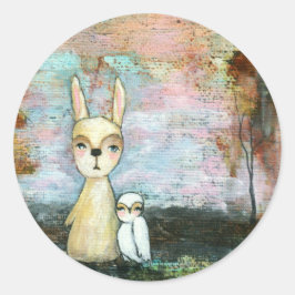 Mijn beste vriend, Baby konijn, Baby Abstracte kun Ronde Sticker