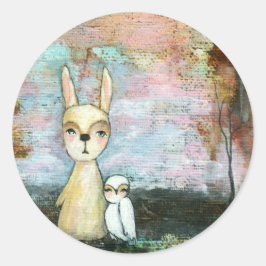 Mijn beste vriend, Baby konijn, Baby Abstracte kun Ronde Sticker