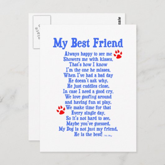 Mijn beste vriend Dog Briefkaart (Voorkant / Achterkant)