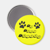 Mijn beste vriend Dog schildert poka Dot op geel Magneet (Voorkant / Achterkant)