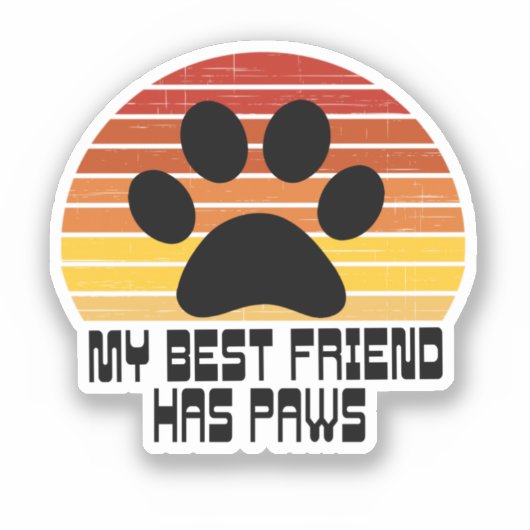 Mijn beste vriend heeft Sticker van poten (Voorkant)