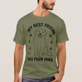 Mijn beste vriend heeft vier poten Goud Retriever T-shirt (Voorkant)