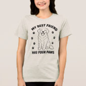 Mijn beste vriend heeft vier poten Goud Retriever Tri-Blend Shirt (Voorkant)