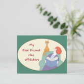 Mijn beste vriend heeft whiskers briefkaart (Staand voorkant)